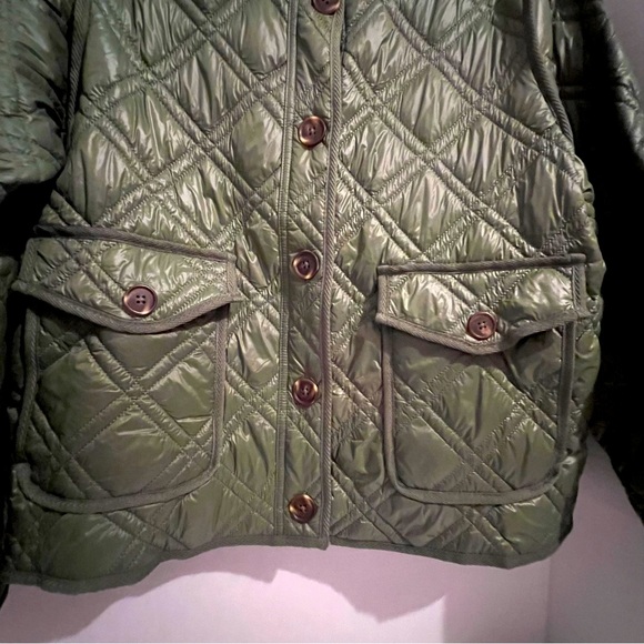 Women’s Quilted Long Sleeve Jacket, Time and Tru, Green, Size XL (16-18) - Picture 3 of 8